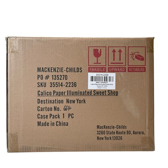 Brand New Mackenzie-Childs Calico Paper Illuminated Sweet Shop - Picture 13 of 16